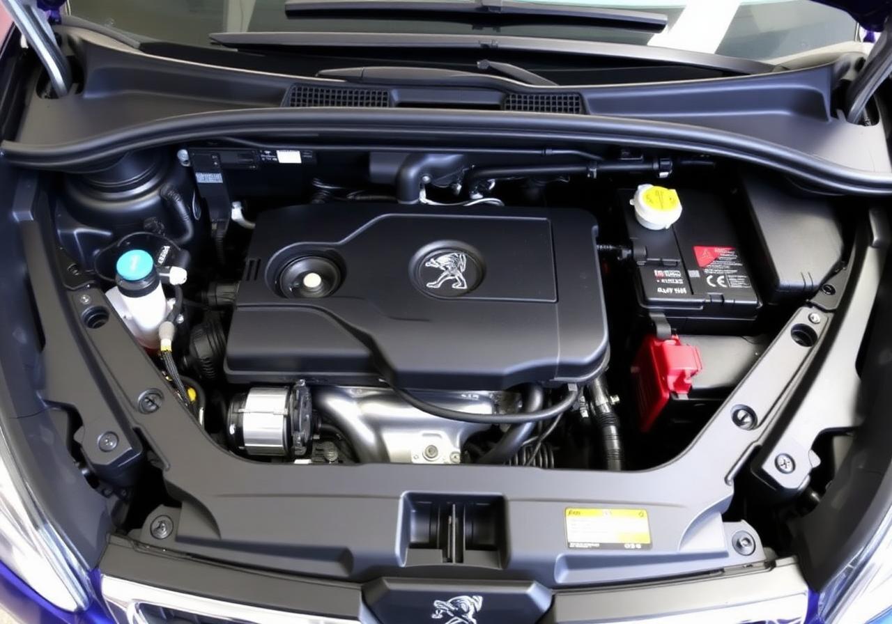 Peugeot PureTech engine bay opened up for wet belt inspection in our Canterbury workshop